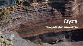 Presentation with earth crust - Beautiful PPT theme featuring earths layers - stratum of earth crust backdrop and a tawny brown colored foreground