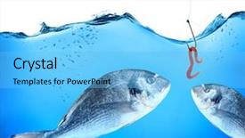  Presentation with worm - Audience pleasing slides consisting of sea worms - fish and hook with worm backdrop and a light blue colored foreground