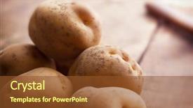  Presentation with spilling - Audience pleasing PPT theme consisting of earthy - fresh harvested potatoes spilling backdrop and a tawny brown colored foreground