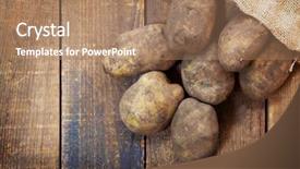  Presentation with spilling - Slide deck having earthy - fresh harvested potatoes with soil background and a coral colored foreground