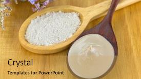  Presentation with beauty product - Presentation theme with earthy - mixed australian clay powder ready background and a yellow colored foreground