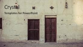  Presentation with earthy - PPT theme featuring earthy - old arabian home facade background and a mint green colored foreground