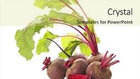  Presentation with earthy - Presentation design enhanced with earthy - young beets with leaves isolated background and a yellow colored foreground