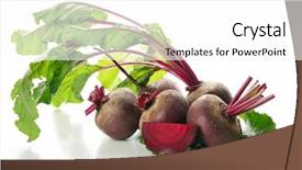  Presentation with leaves - Presentation theme featuring earthy - young beets with leaves isolated background and a white colored foreground