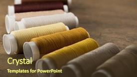  Presentation with earthy - Audience pleasing slide set consisting of earthy colored sewing threads backdrop and a tawny brown colored foreground