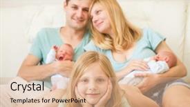  Presentation with daughter - Colorful PPT theme enhanced with ease - big family of 5 backdrop and a  colored foreground