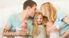  Presentation with planning family baby - Slide set consisting of ease - big family of 5 background and a  colored foreground