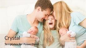  Presentation with baby doctor and family - PPT layouts featuring ease - big family of 5 background and a  colored foreground