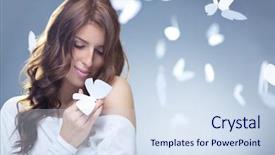  Presentation with butterflies - Slide deck consisting of ease - smiling girl with butterflies background and a sky blue colored foreground