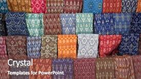  Presentation with textile - Colorful PPT layouts enhanced with east asia - lombok textile backdrop and a  colored foreground