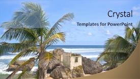  Presentation with stretch - Audience pleasing presentation design consisting of east coast - abandoned derelict cement building backdrop and a light blue colored foreground