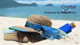  Presentation with doors to beach scene - Cool new presentation theme with east coast - beach scene langkawi island malaysia backdrop and a light blue colored foreground