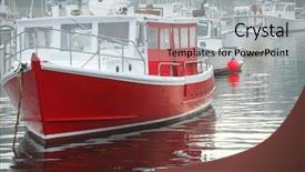  Presentation with fishing boats - Amazing presentation theme having east coast - fishing boats in a harbor backdrop and a light gray colored foreground