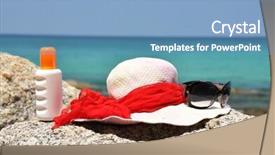  Presentation with rock - Presentation design consisting of east coast - hat and sunglasses background and a  colored foreground