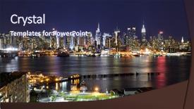  Presentation with new york city - Presentation theme with east coast - new york city skyline viewed background and a navy blue colored foreground