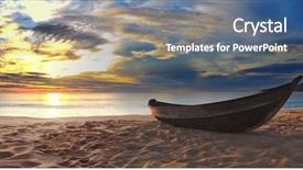  Presentation with fisherman - Cool new slides with east coast - old fisherman boat backdrop and a gray colored foreground