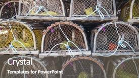  Presentation with north star kentucky - Slide set featuring east coast - stacks of wooden lobster traps background and a  colored foreground