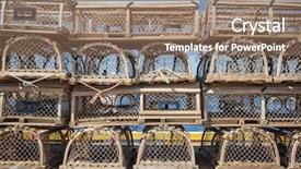  Presentation with wooden - Amazing slide deck having east coast - stacks of wooden lobster traps backdrop and a  colored foreground