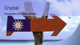  Presentation with taiwan - Slides enhanced with east coast - taiwan wooden sign background and a light blue colored foreground