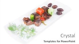  Presentation with meat food - Theme enhanced with east european food roast beef meat goulash over white plate isolated on white background with vegetables background and a white colored foreground