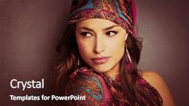  Presentation with indian woman - Colorful presentation theme enhanced with east indian - beautiful oriental look young woman backdrop and a tawny brown colored foreground