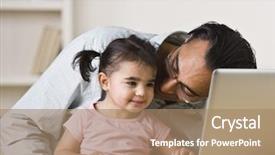  Presentation with daughter - Cool new slides with east indian - father is holding his daughter backdrop and a coral colored foreground