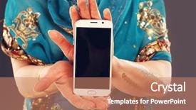  Presentation with oriental ornamental - Slides featuring east indian - midsection of oriental woman holding background and a coral colored foreground