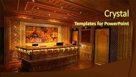  Presentation with desk - Presentation theme having east indian - oriental styled reception desk background and a tawny brown colored foreground
