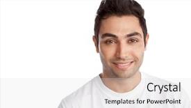  Presentation with happy sad face man - Beautiful PPT layouts featuring picnic table top with bbq grilled burgers and vegetables outdoor dinner concept overhead view backdrop and a coral colored foreground