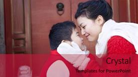  Presentation with indian mother son - Beautiful PPT layouts featuring east indian - tender moment between mother backdrop and a crimson colored foreground