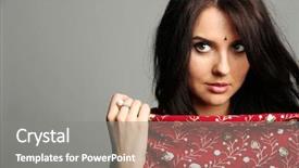  Presentation with indian woman - Audience pleasing slide set consisting of east indian - young woman in sari backdrop and a gray colored foreground