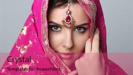  Presentation with indian woman - Slides enhanced with east indian - young woman in sari background and a red colored foreground