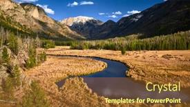  Presentation with rocky - Cool new presentation design with east-inlet-creek-in-rocky backdrop and a tawny brown colored foreground