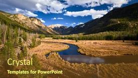  Presentation with colorado - PPT theme having east-inlet-creek-in-rocky background and a tawny brown colored foreground