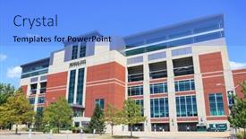  Presentation with university building - PPT layouts featuring east-lansing-mi-22-august background and a light blue colored foreground