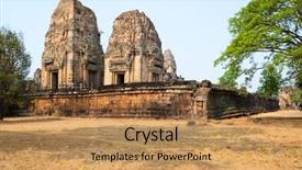  Presentation with ancient asia - Presentation theme with east mebon part of khmer angkor temple complex popular among tourists ancient landmark and place of worship in southeast asia siem reap cambodia background and a coral colored foreground