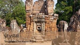  Presentation with cambodia - Slides featuring east mebon temple of angkor cambodia background and a coral colored foreground