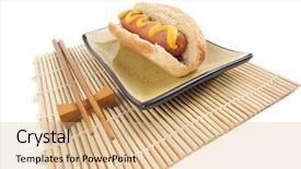  Presentation with west - PPT theme consisting of east meets west - hot dog background and a coral colored foreground