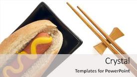  Presentation with west - Colorful theme enhanced with east meets west - hot dog backdrop and a light gray colored foreground