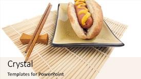  Presentation with west - PPT theme enhanced with east meets west - hot dog background and a lemonade colored foreground