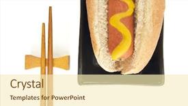  Presentation with west - Slides with east meets west - hot dog background and a cream colored foreground