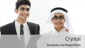  Presentation with arabic kids - Amazing theme having east meets west - two arabic kids meeting backdrop and a light gray colored foreground