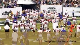  Presentation with retreat - Audience pleasing presentation theme consisting of east-rutherford-nj-august-16 backdrop and a gold colored foreground