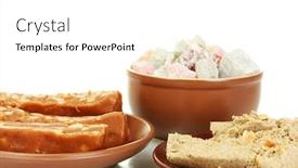  Presentation with halva - Presentation featuring east sweets - halva sherbet and turkish delight on white background close-up background and a white colored foreground