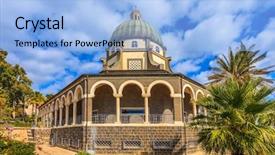  Presentation with sea galilee - Audience pleasing slide set consisting of east the sea of galilee backdrop and a light blue colored foreground