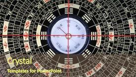  Presentation with excel diagrams - Presentation design enhanced with east west culture - chinese eight diagrams background and a tawny brown colored foreground