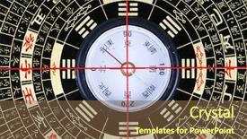  Presentation with eight - Amazing presentation theme having east west culture - chinese eight diagrams backdrop and a tawny brown colored foreground