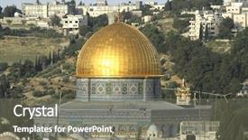  Presentation with jerusalem - PPT theme consisting of east west culture - golden dome mosque in jerusalem background and a  colored foreground