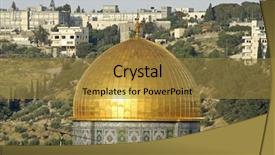  Presentation with jerusalem - Beautiful presentation theme featuring east west culture - golden dome mosque in jerusalem backdrop and a  colored foreground