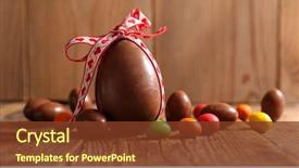  Presentation with egg - PPT theme having easter - chocolate egg background and a tawny brown colored foreground